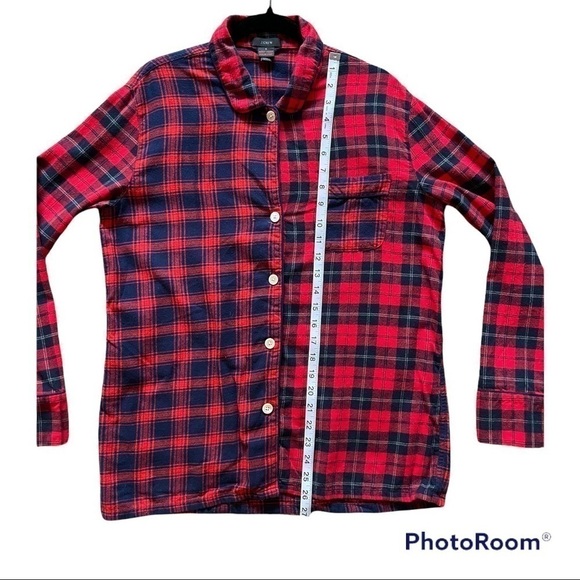 J. Crew Mixed Plaid Flannel Pajama Shirt | S - Picture 4 of 7